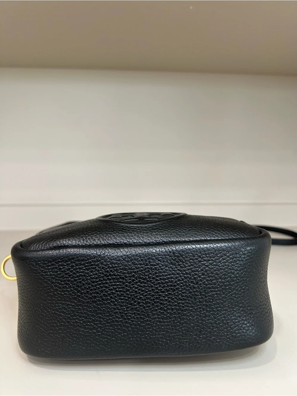 Authentic Tory Burch Perry Bombe Mini Crossbody Camera Bag Leather Purse Black